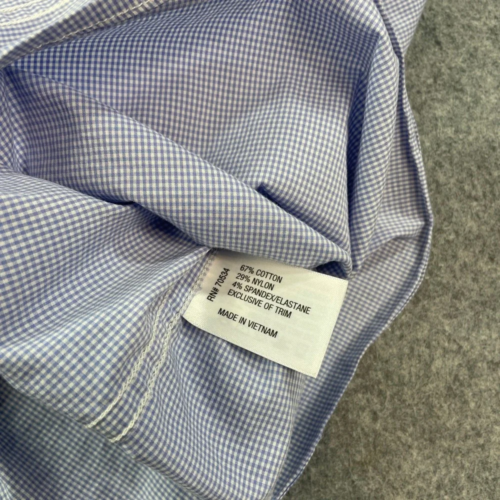 Orvis Mens Shirt L Blue Gingham Long Sleeve Active Fit Flat Front Fishing Hemp - Picture 11 of 16